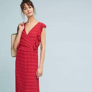 Anthropologie Michael Stars Flutter Red Maxi Dress
